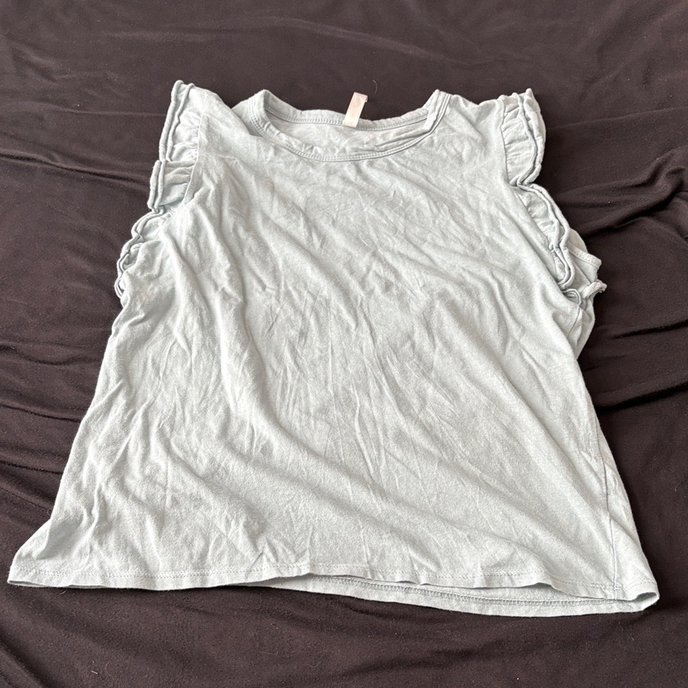 Chic Light Gray Ruffled Sleeve Tank Top - Picture 2 of 12